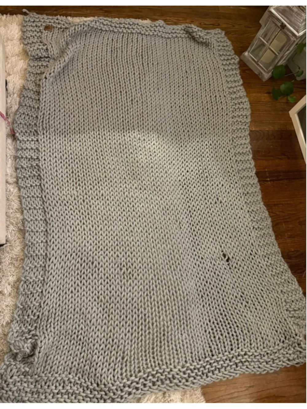 UGG Gray Knit Throw Blanket One Size